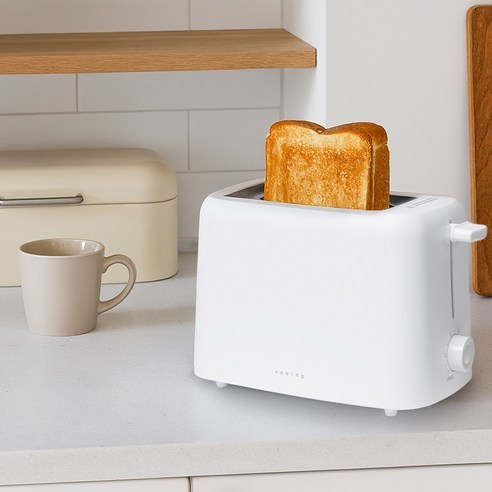 Cooing Electronics 2-Slot Pop-Up เครื่องปิ้งขนมปังไฟฟ้า TS-S02WH 1ea สีขาวในครัวเรือน Home Cafe ขนมป