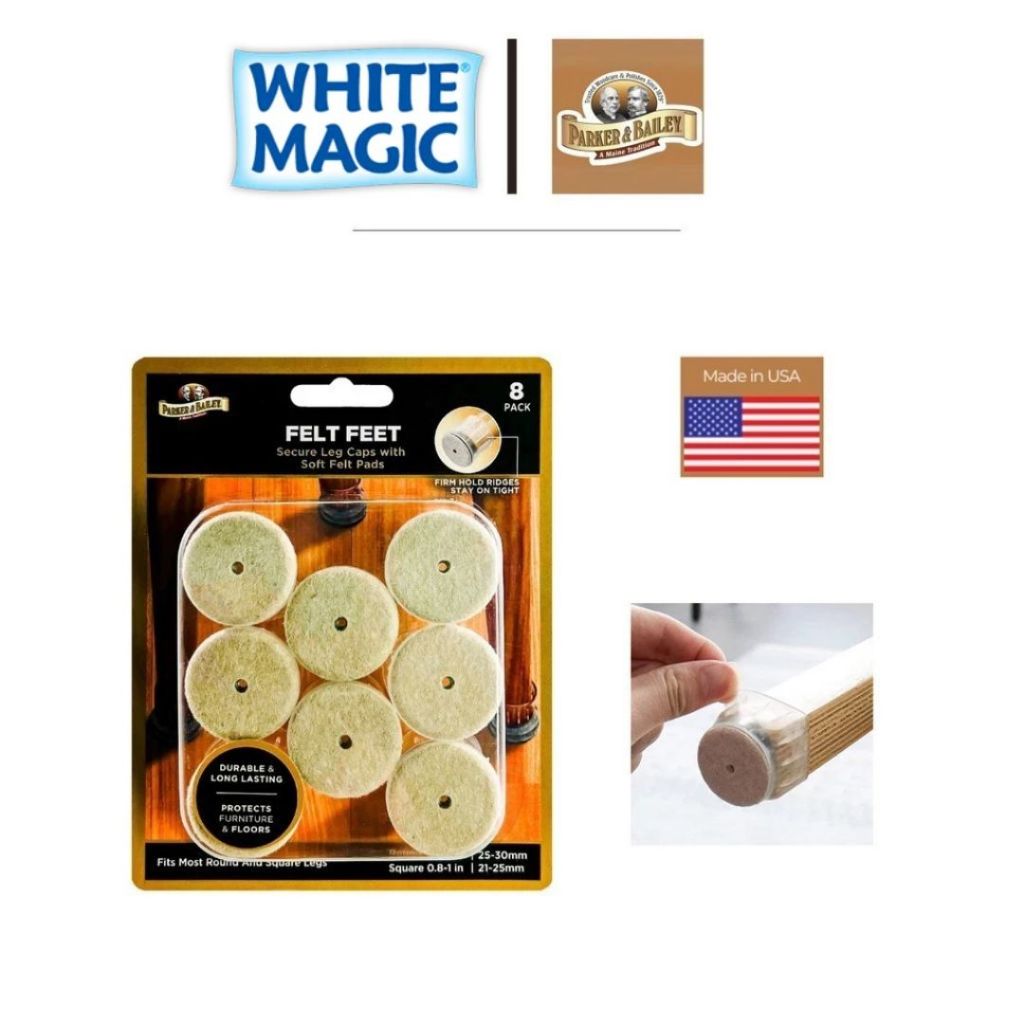 White Magic Parker & Bailey Felt Feet (8 ชิ้น)
