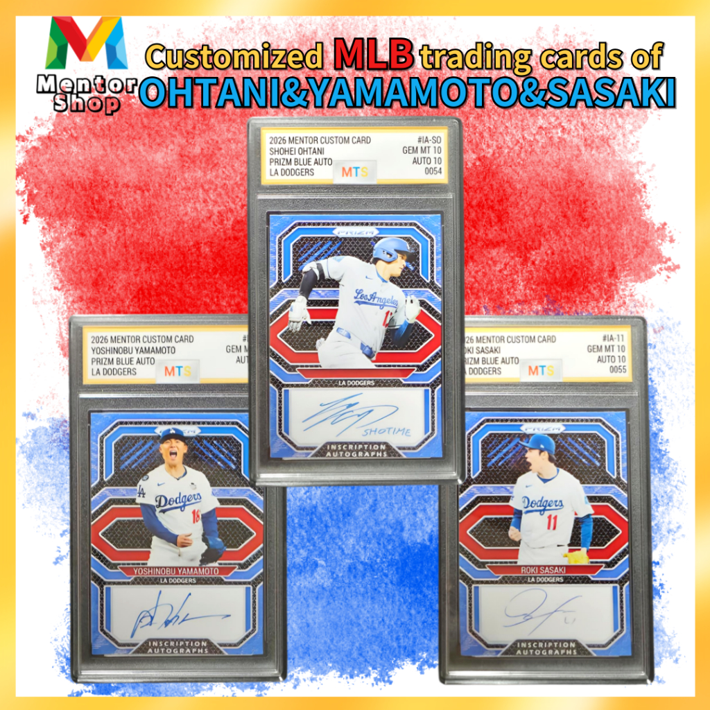 [ร้านเมนเตอร์] ✨ OHTANI · YAMAMOTO · SASAKI Custom Facsimile Signature MTS Graded Card Set ✨