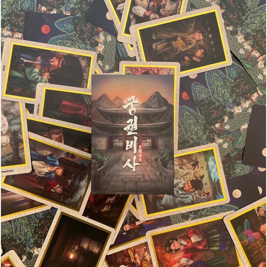 Gungwolbisa ชุดไพ่ทาโรต์เกาหลี 82 การ์ดพร้อมสมุดคู่มือ – Joseon Royal Oracle Deck Collection
