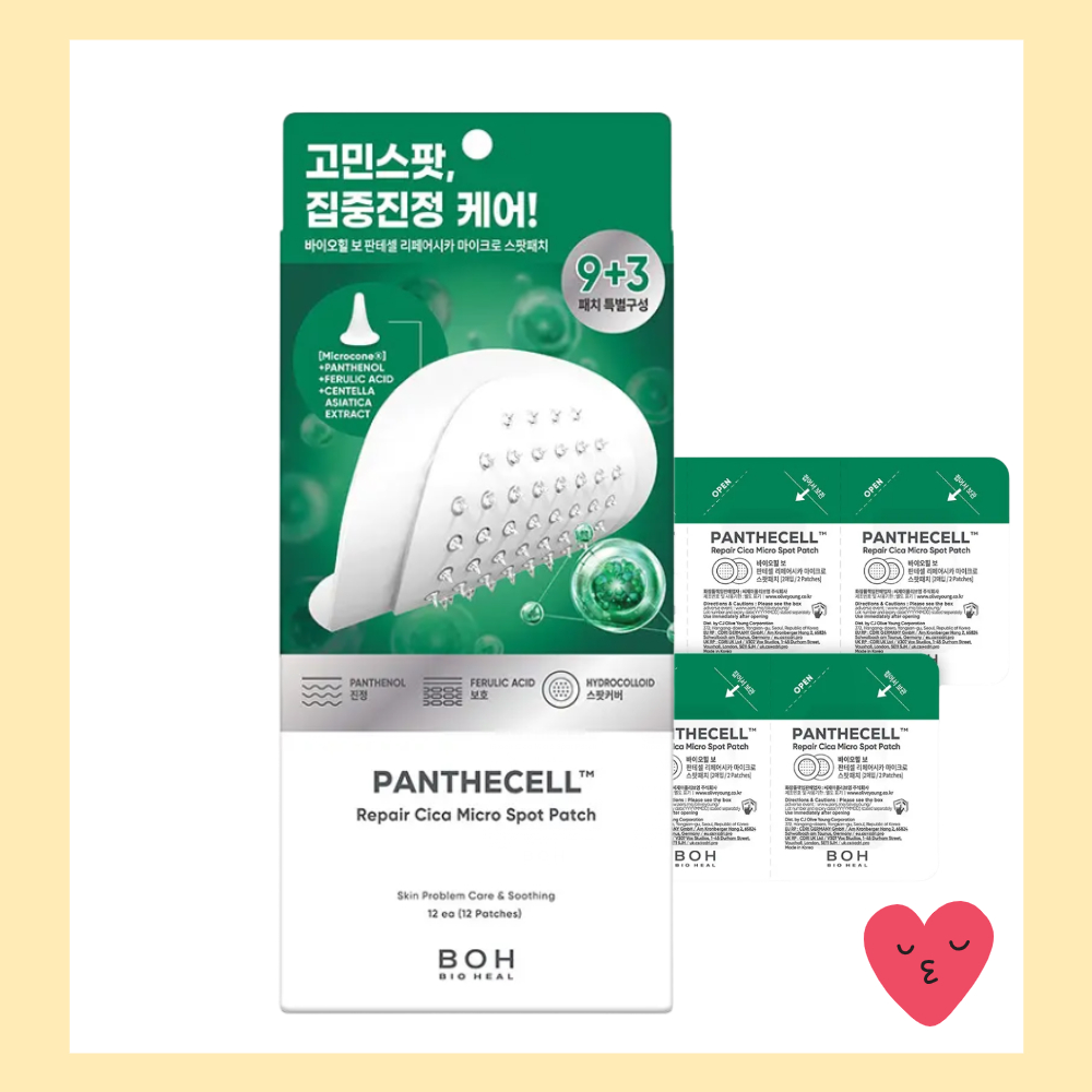 [Bio Heal boh] PantheCell Cica Micro Spot Patch (12pcs) ⚡️ แผ่นแปะสิวไมโครโคน สิวยุบไวในข้ามคืน | Panthenol + Cica | Korea Original
