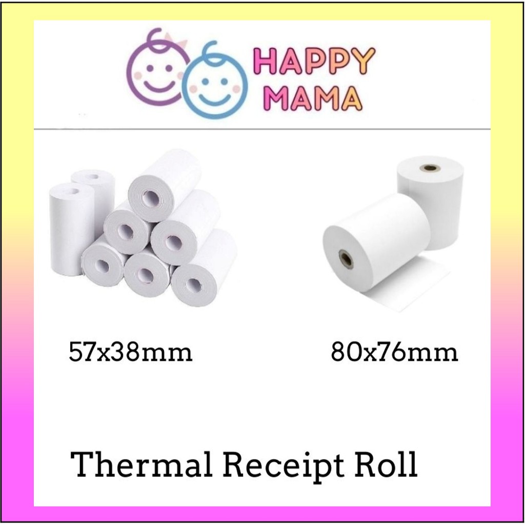 Coreless Thermal Roll 57 x 38 & 80 x 76 ตาข่ายม้วนใบเสร็จคว้าม้วนกระดาษแคชเชียร์ 57 38