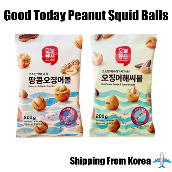 [Lotte] Good Today Squid Balls 200g ของว่างเกาหลีPeanut Squid Balls / Sunflower Seed Squid Balls