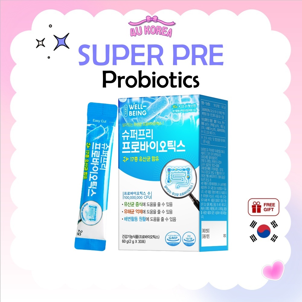 SUPERPRE Probiotics 2g x 30 แท่ง รสองุ่นสําหรับ 1 เดือน / ส่งเสริมโปรไบโอติก / K-HEALTH
