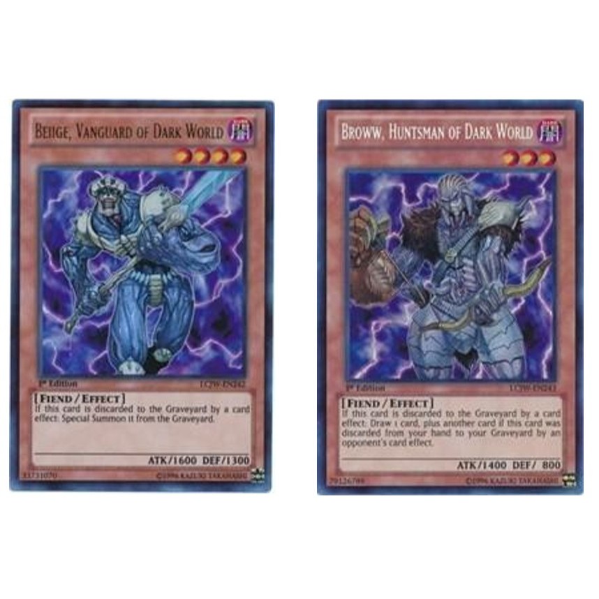 ภาษาอังกฤษ Yugioh Beige, Vanguard of Dark World LCJW-EN242 UR / Broww, Huntsman of Dark World LCJW-E
