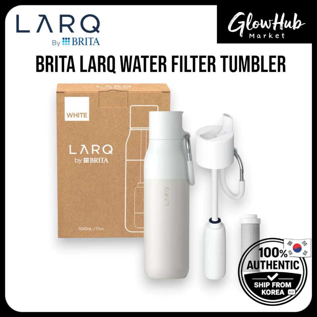 BRITA LARQ Water Filter Tumbler 500ml – ขาว ดํา มิ้นท์ | ขวดกรองแบบพกพา แก้วน้ําท่องเที่ยว