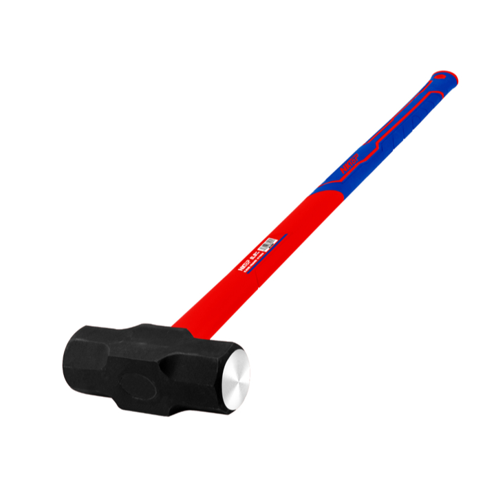NKTOP SLEDGE HAMMER 8LB/10LB/12LB หัวโลหะสําหรับงานหนักพร้อมที่จับยาวทาบังคับทรงพลังขนาดใหญ่