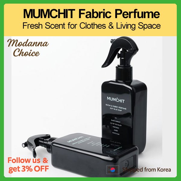 MUMCHIT Room & Fabric Perfume 250ml Pale Green Herb Soft Blue Soap Magenta Lady