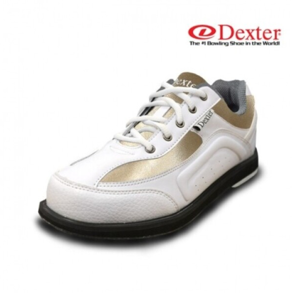 [Dexter] รองเท้าสำหรับโบว์ลิ่ง DX Bowling Shoes - White/Gold (สำหรับนักโบว์ลิ่งถนัดขวา)