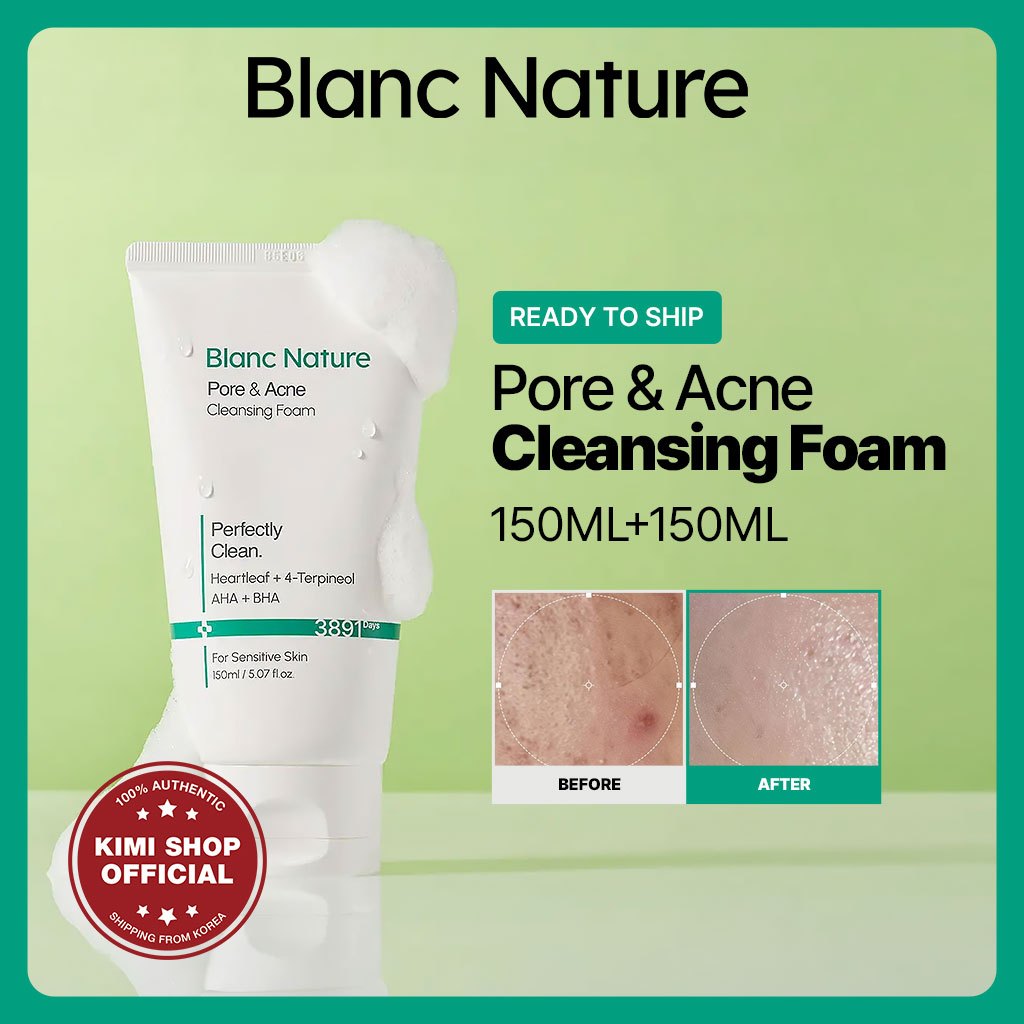 [Blanc Nature] Pore & Acne Cleansing Foam 150ml AHA + BHA