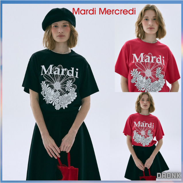 เสื้อยืดลายดอกไม้ Mardi Mercredi แท้ 100%