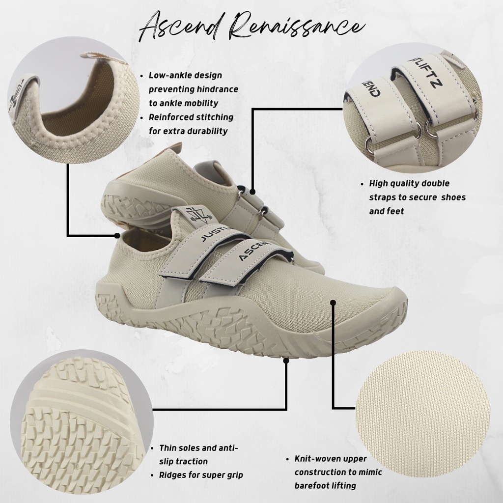 รองเท้าแตะ JustLiftz Ascend Deadlift – รองเท้ากันลื่นสําหรับออกกําลังกาย Powerlifting & Gym