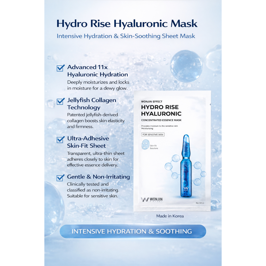 [Wonjin Effect] Hydrolyze Hyaluronic Mask 1 แพ็ค 10 แผ่น(ของแถม)