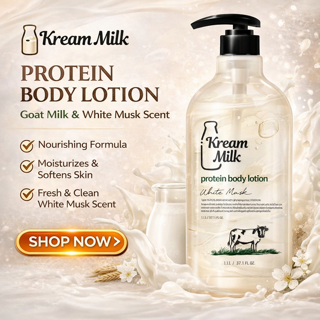 Kream Milk Protein Goat Milk Body Lotion 1.1L | กลิ่นไวท์มัสค์ | ให้ความชุ่มชื้นอย่างล้ําลึก | ไซส์ใ