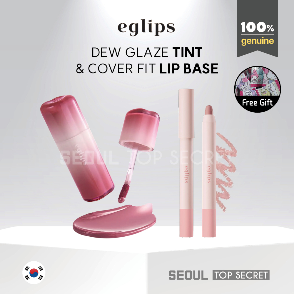 [eglips] (NEW COLORS) Dew Glaze Tint 4.1g / Cover Fit Lip Base 1.8g