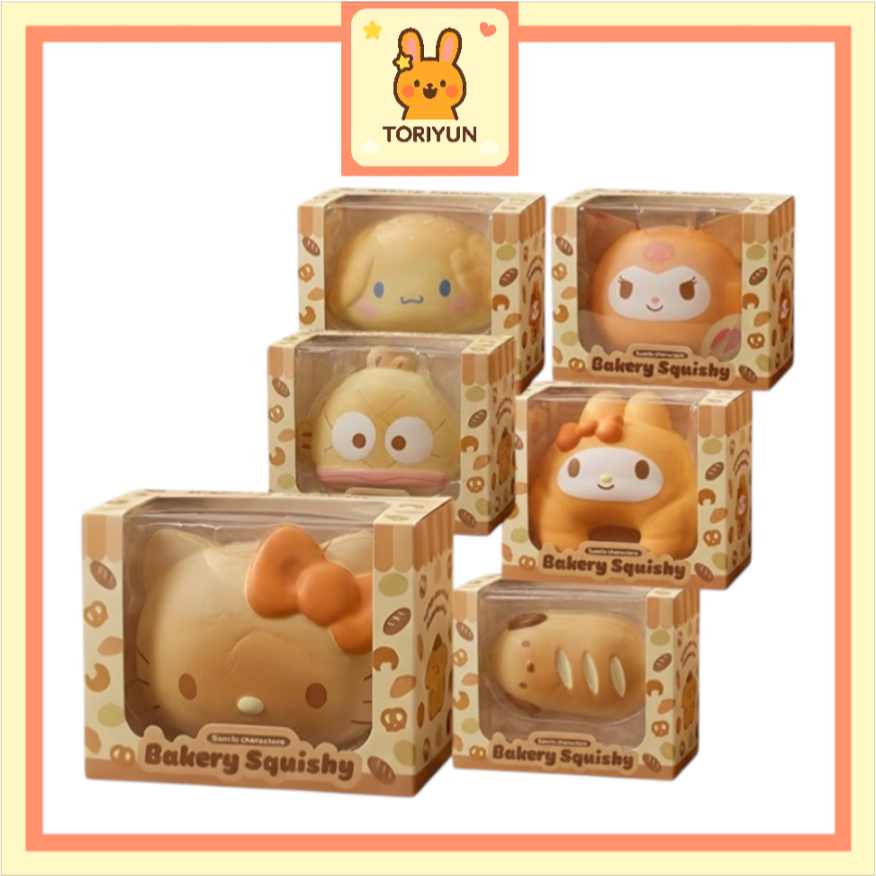 [SANRIO] Squish Bakery Mochi Figure ชุดซาลาเปาอบ (มายเมโลดี้ / คิตตี้ / แฮงโยดอน / ซินนามอนโรล / เค