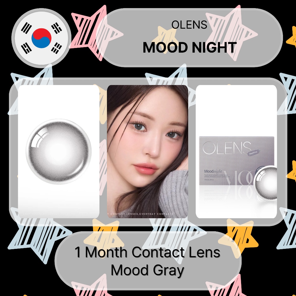 Olens Mood Night (Mood Grey) คอนแทคเลนส์ 1 เดือน