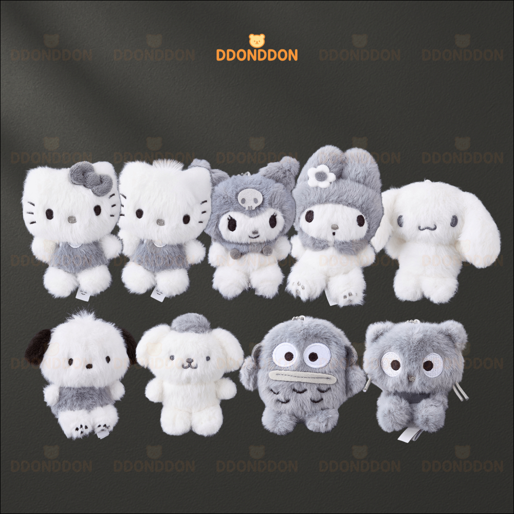 🇰🇷 พวงกุญแจพวงกุญแจตุ๊กตา Sanrio Monotone ของแท้เกาหลี 8 ซม. / 13 ซม.