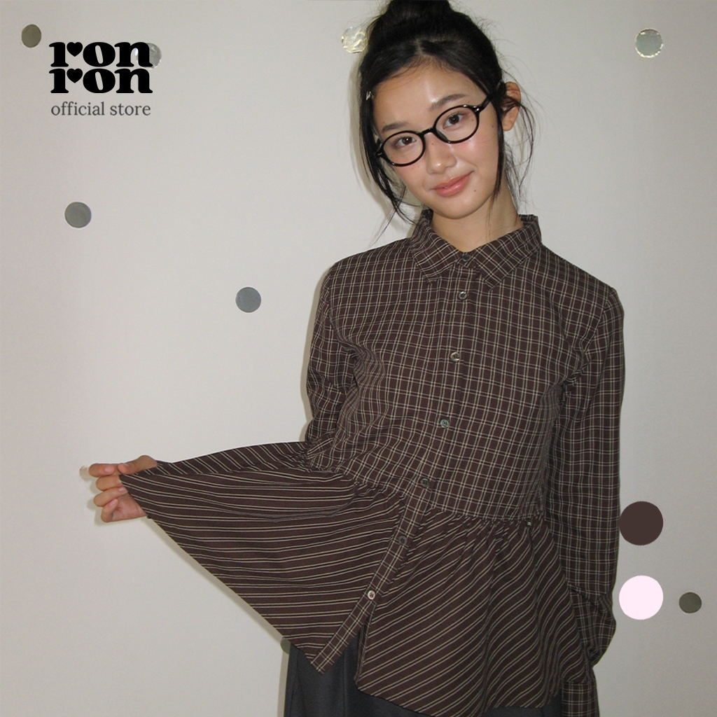 [RONRON] Ruffle Check Shirt / 2colors