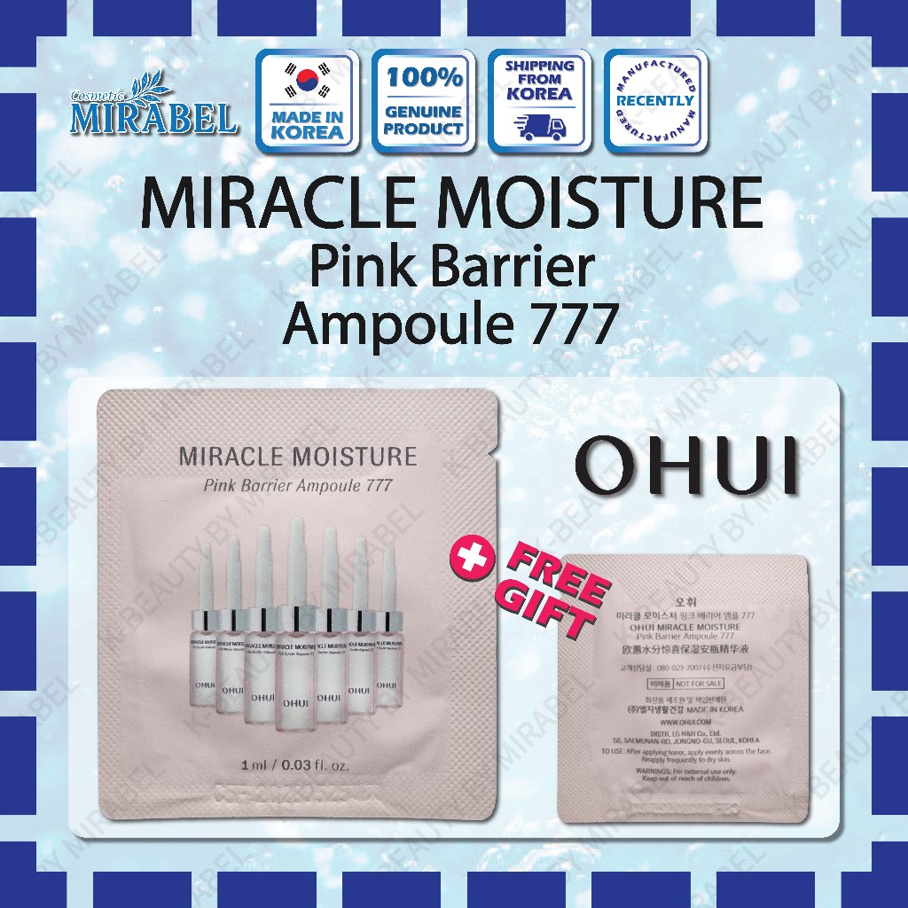 [SAMPLE] ohui miracle moisture pink barrier ampoule777 1ml (korea TravelSize)