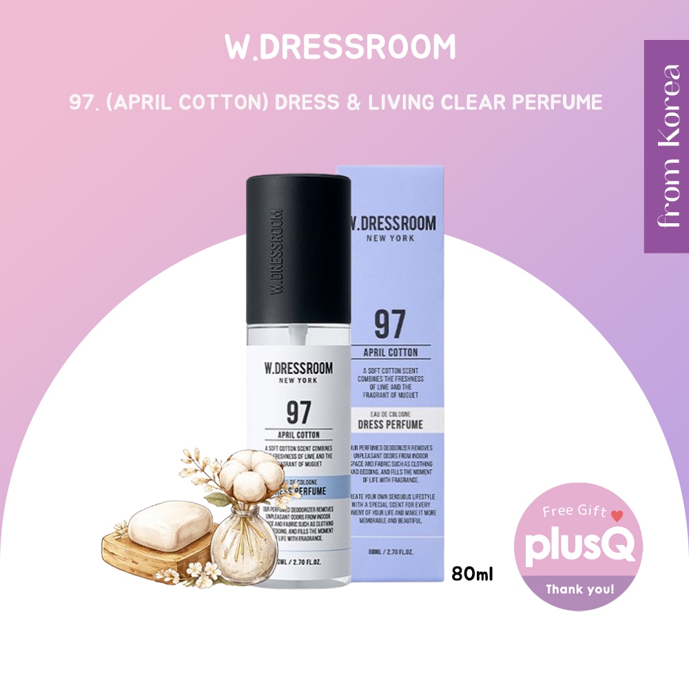 [W.DRESSROOM] 97. เมษายน Cotton - น้ําหอม Dress & Living Clear 80ml / จากเกาหลี
