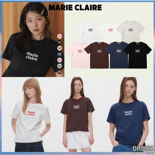 เสื้อยืดแขนสั้น Basic Logo จาก Marie Claire ของแท้ มีหลายสีให้เลือก