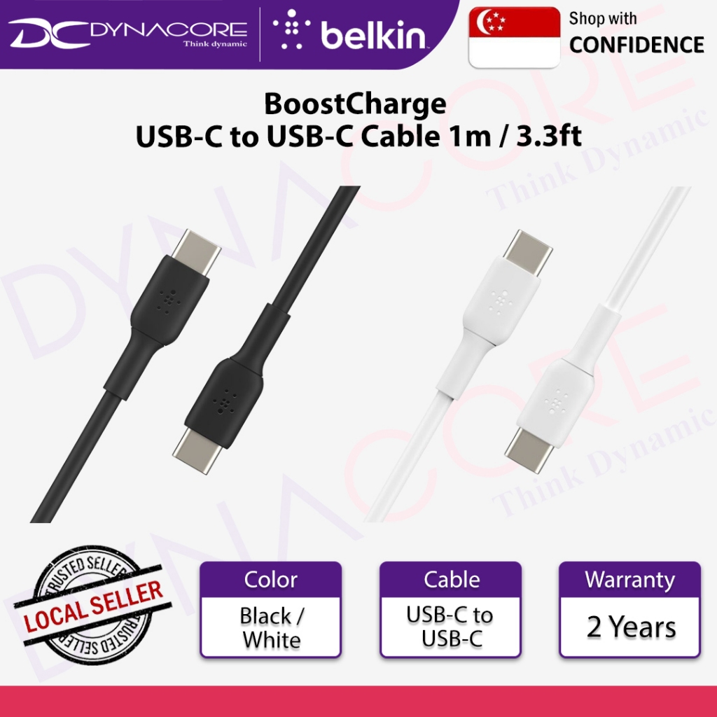 สาย Belkin BoostCharge USB-C to USB-C 1m / 3.3ft (ดํา/ขาว)