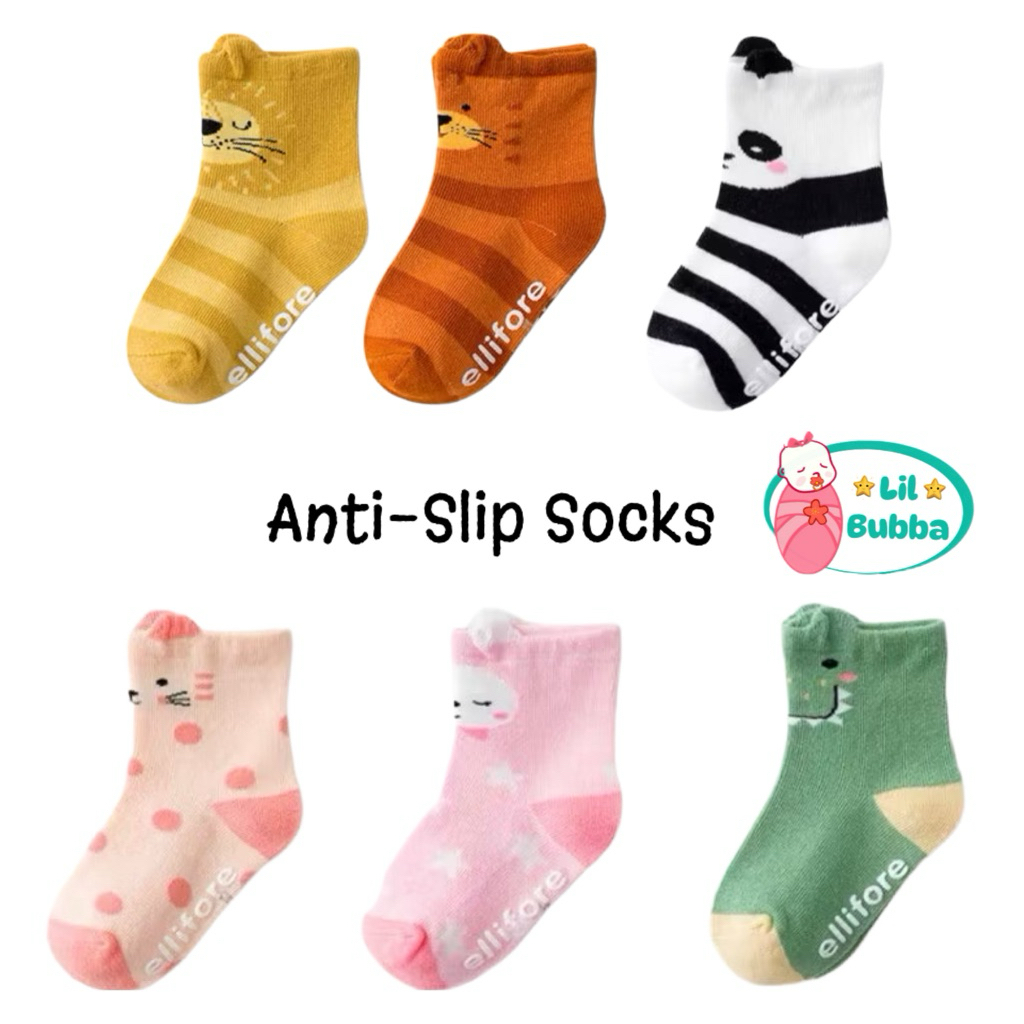 [LIL SOX] 3PAIRS ANTI SLIP KIDS SOCKS CHILDREN SOCKS