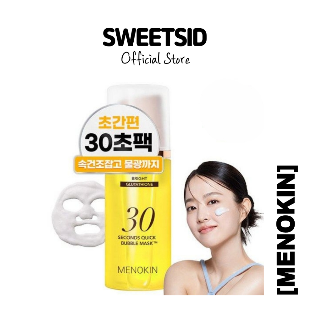 [MENOKIN] 30s Quick Bubble Mask Bright (95ml) | วิตามินไวท์เทนนิ่งและโกลว์แคร์วีแกน K-Beauty