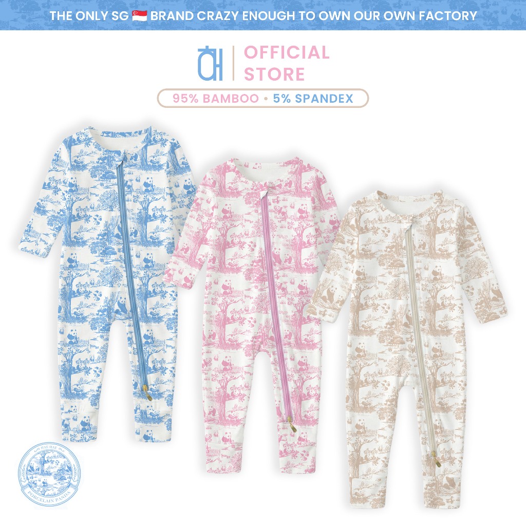 Hae Hae Bamboo Zip-Up Sleep Suit / Romper | ซิปล่าง HaeZipTM | Eczema-Friendly & Breathable | 0-24ม