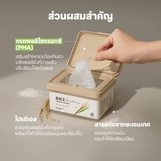 [SKINFOOD Official] มาส์กข้าวประจำวันเพื่อความกระจ่างใส 30แผ่น / เปล่งประกายโกลว์ / เพิ่มความกระจ่างใสและบำรุงผิวแห้ง / Rice Daily Mask