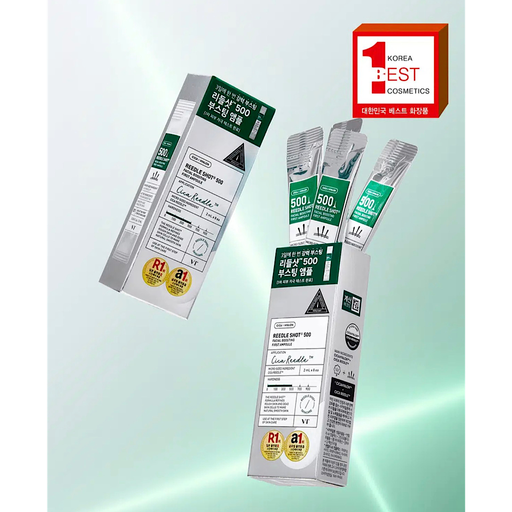 VT Reedle Shot 500 Facial Boosting First Ampoule 2ml x 8ea Cica Micro Needle Skin Booster สกินแคร์เก