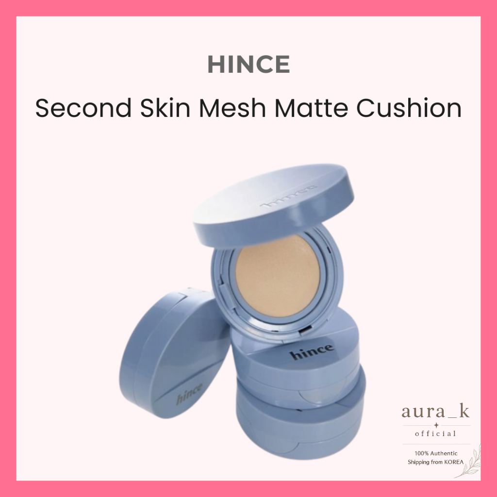 HINCE Second Skin Mesh Matte Cushion (+Refill) (4 เฉดสี) Kbeauty Blue Cushion Matte Korean Makeup Fl
