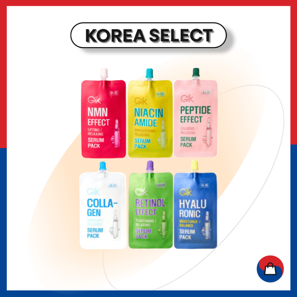 [GIK] เซรั่ม 6 ชนิด ต่อต้านริ้วรอย / ไฮยาลูโรนิก / เปปไทด์ / ไวท์เทนนิ่ง / คอลลาเจน / เรตินอล (30มล.