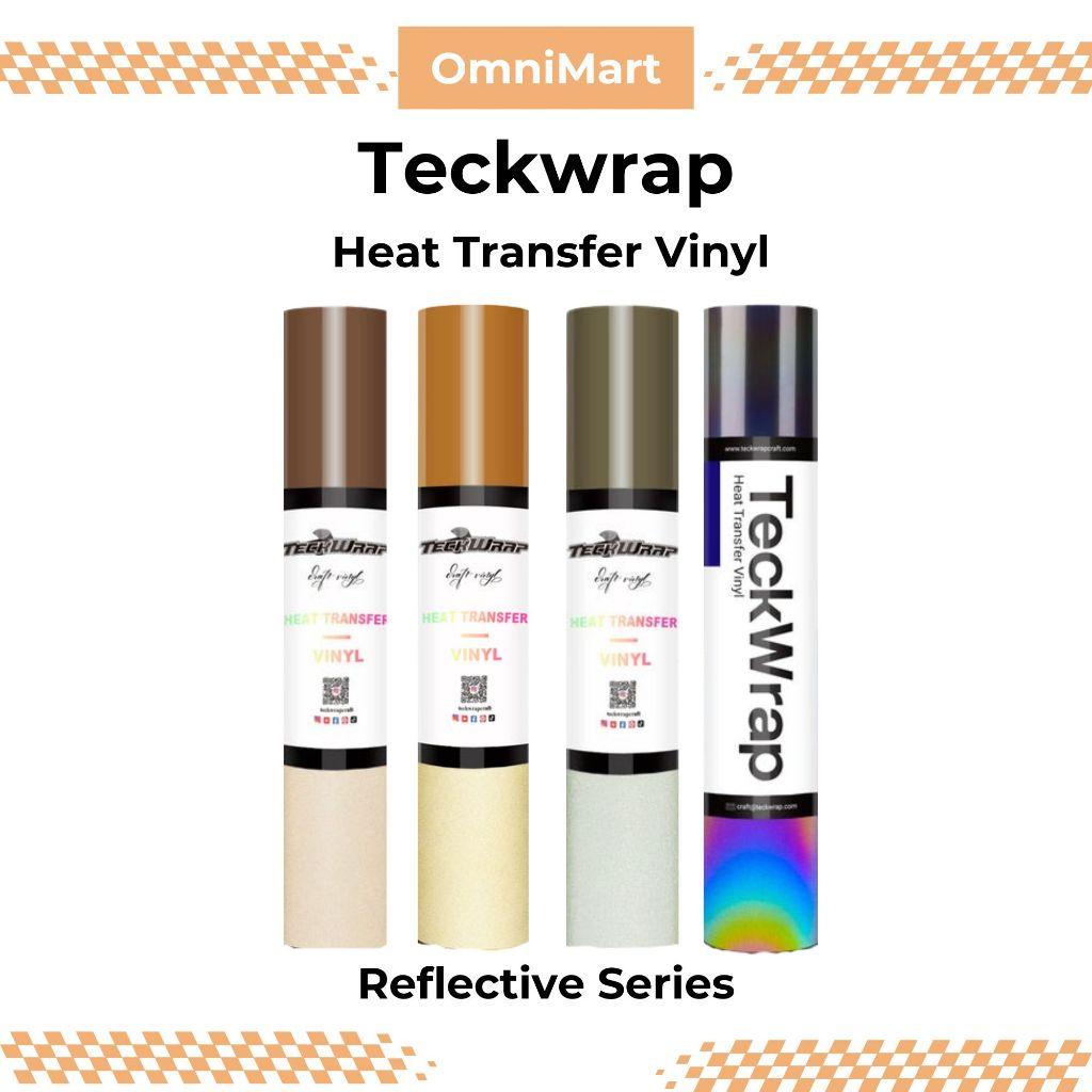 TeckWrap HTV Iron on vinyl Cricut/Silhouette–Reflective Heat Transfer Vinyl 12"x5ft Craft Vinyl