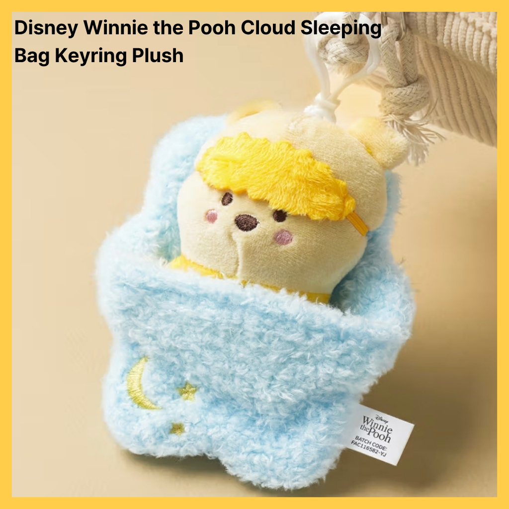 Disney Winnie the Pooh Cloud Sleeping Bag Keyring Plush