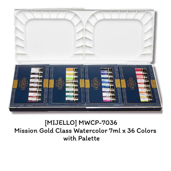 [MIJELLO] MWCP-7036 Mission Gold Class สีน้ํา 7ml x 36 สี ชุดพร้อม Palette / K-ART