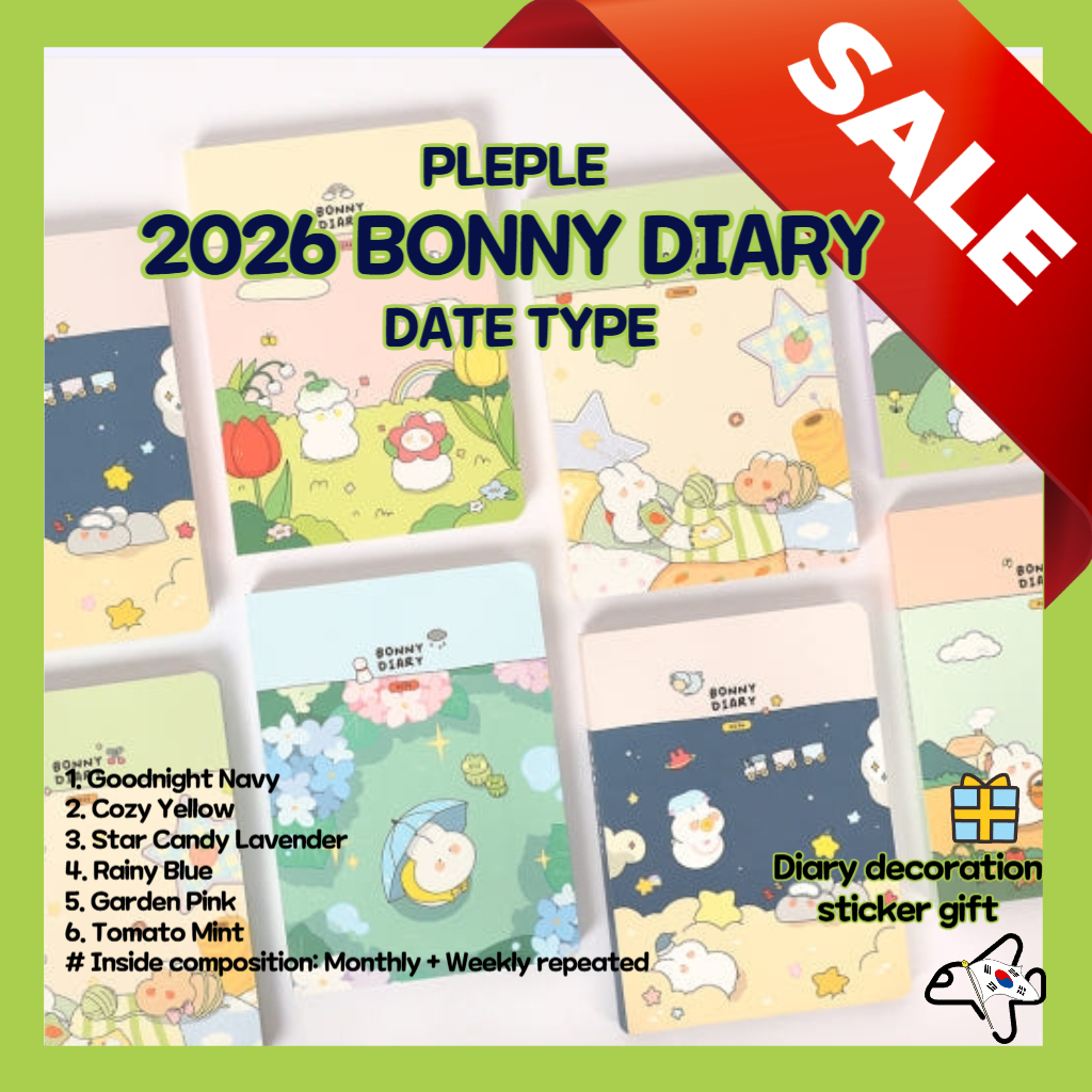 PLEPLE 2026 Bonny Diary/BONNY Diary Date Type/2026 Weekly Diary/ไดอารี่ปี 2026 /ไดอารี่เกาหลี /ไดอาร