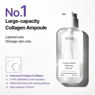 [BADSKIN KOREA] Collagen Bomb Hydrating Ampoule 100ml: 10-2-6700015353, ผลิตในประเทศเกาหลี / คอลลาเจนจากปลาทะเล / สำหรับลดเลือนริ้วรอยและให้ความชุ่มชื้นอย่างล้ำลึก / มอยเจอร์ไรเซอร์