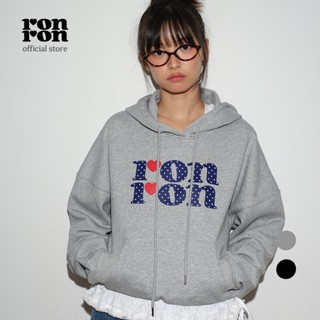 [RONRON] Dot Logo Crop Hoodie / 2colors