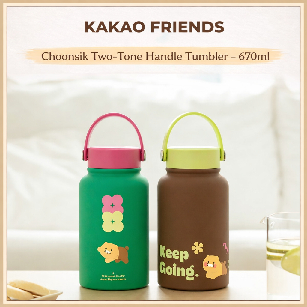 [Kakao Friends Choonsik] 670ml แก้วน้ําสแตนเลสทูโทน – ถ้วยร้อนและเย็นหุ้มฉนวน
