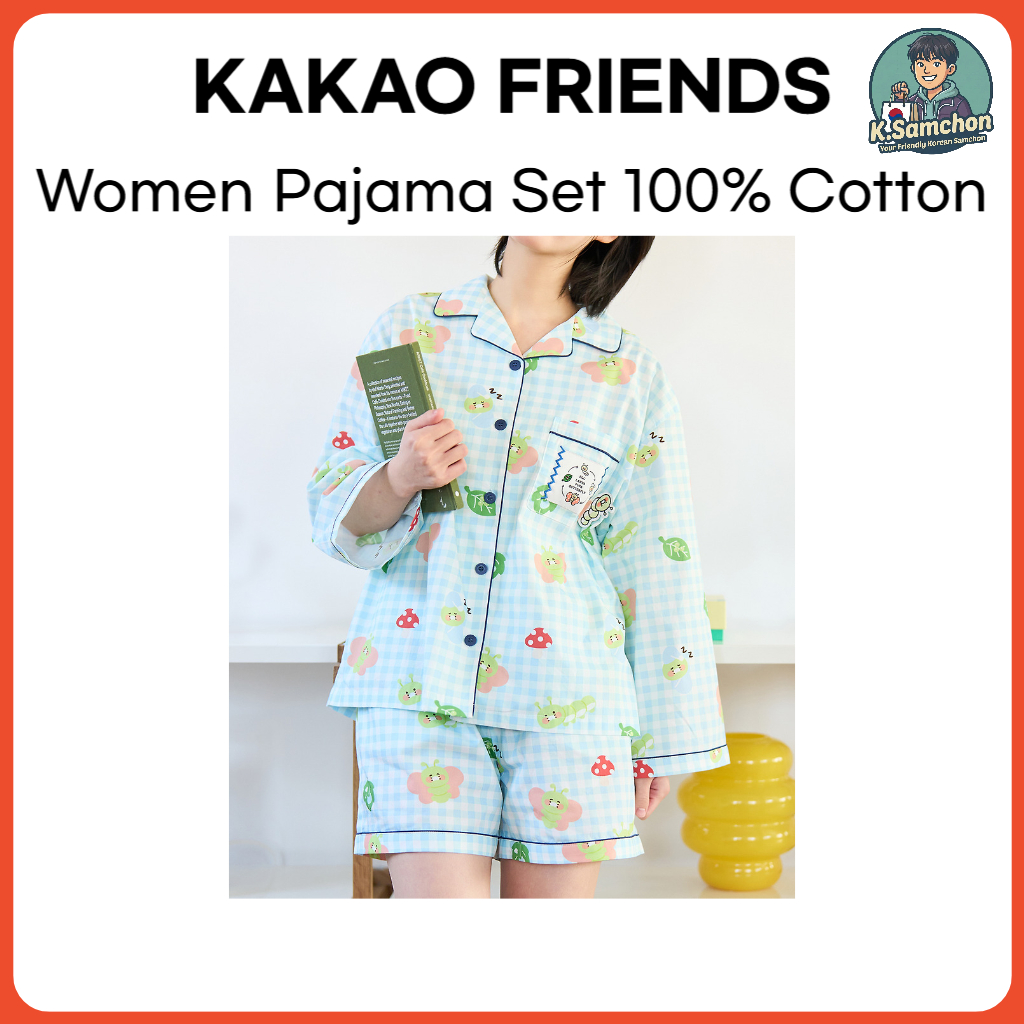 ชุดนอนผ้าฝ้าย 100% สีฟ้าอ่อน จาก Kakao Friends Choonsik