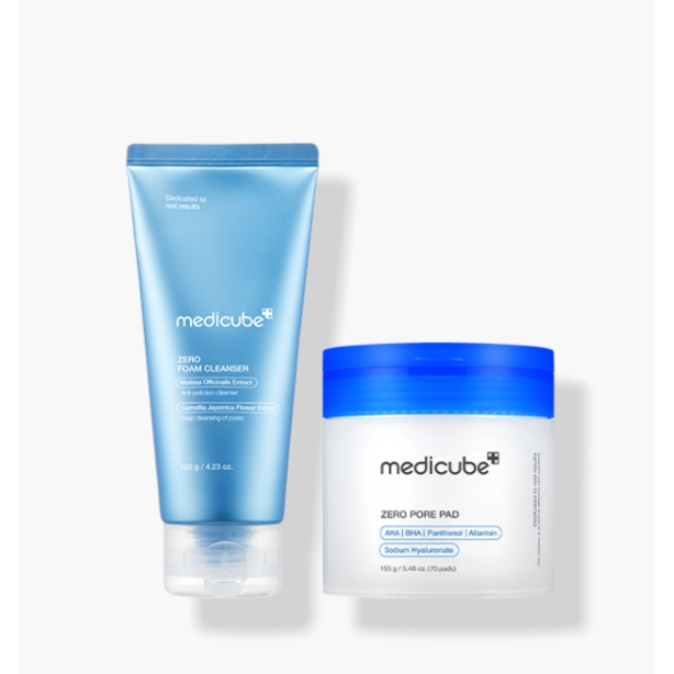 SET] Medicube Zero Pore Duo - Foam Cleanser + Zero Pore Pad 2.0 | ชุดทําความสะอาดกระชับรูขุมขนและล้ํ