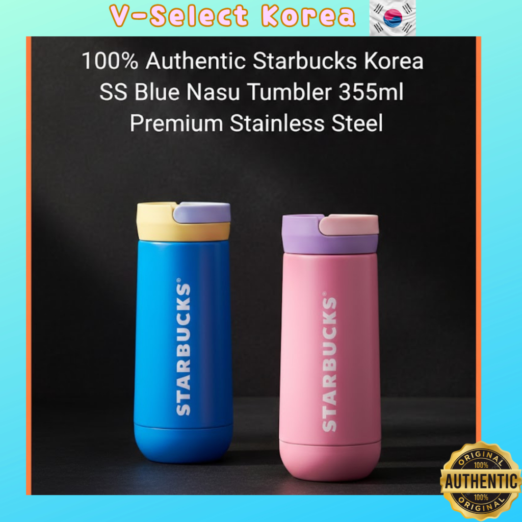ของแท้ 100% Starbucks Korea SS Blue Nasu Tumbler 355ml สแตนเลสระดับพรีเมียม