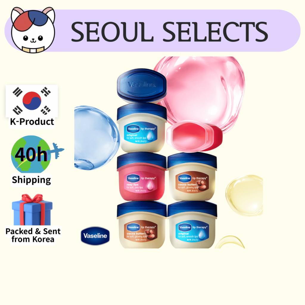 VASELINE [วาสลีน] Lip Therapy Mini Lip Balm 7g | ลิปแคร์ให้ความชุ่มชื้น | Original / Rosy Lips / Cocoa Butter / Pink Bubbly / Queen Bee