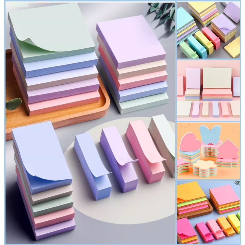 9.9 [Min.7] 100 แผ่น (50+ ขนาด/สี) Pretty & Colourful Sticky Notes/Tabs!