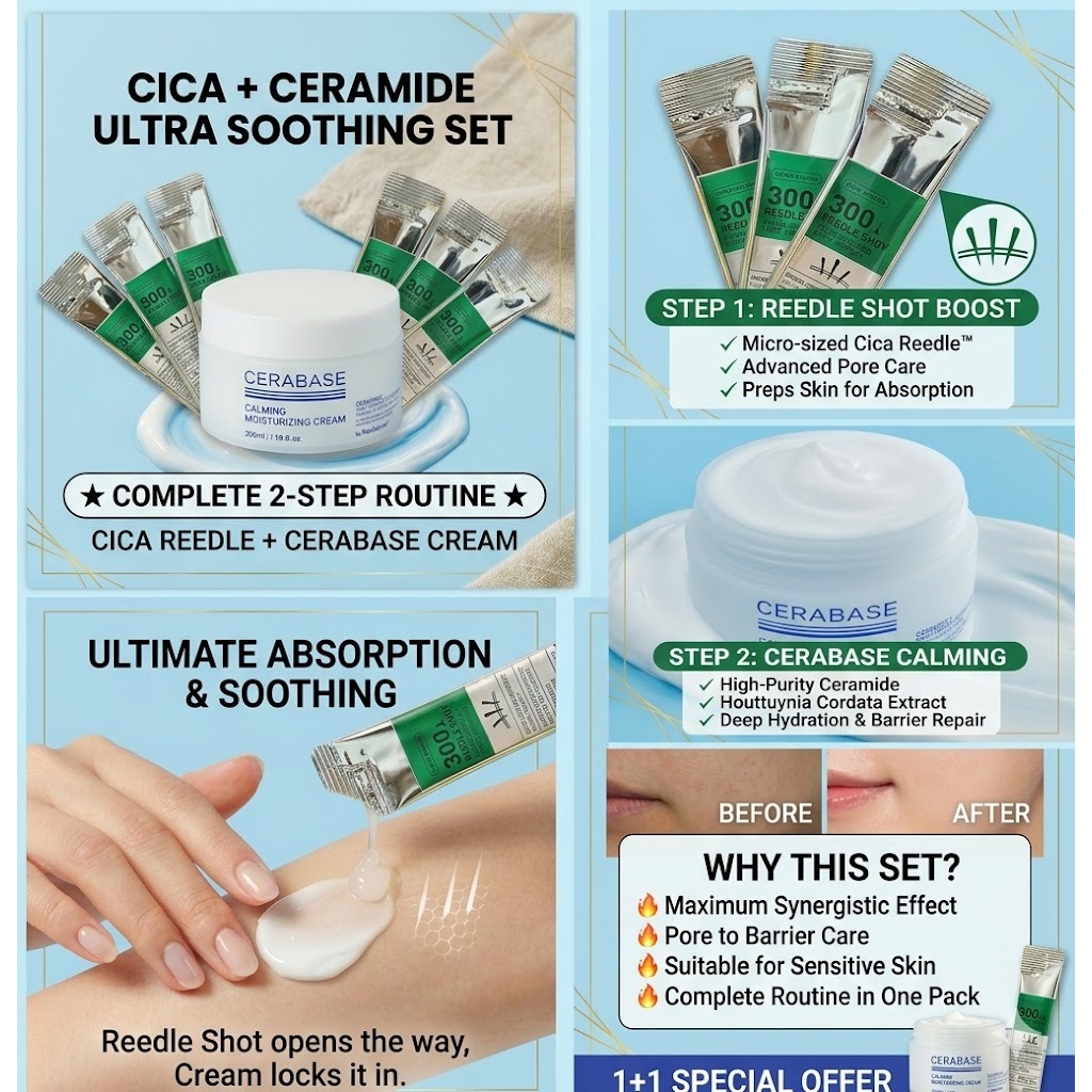 Korean Needle Shot 300 + Real Barrier Ceramide Cream Skin Repair Hydration Set