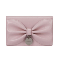 Vunque Toque Balaca Wide Card Wallet สีชมพูอ่อน ทำจากหนังแท้