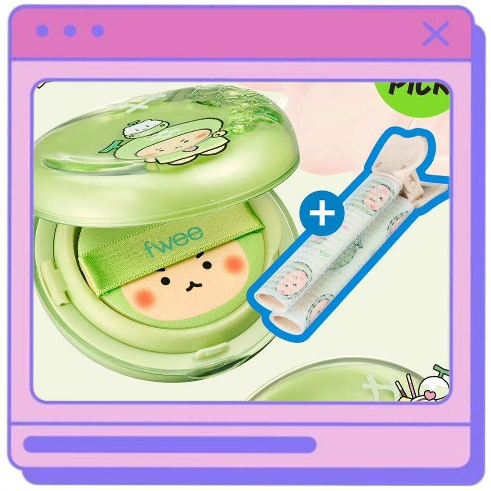 fwee & manmee Editionfwee Cushion Glass Original Refill Set (+Hair Volume Pin)