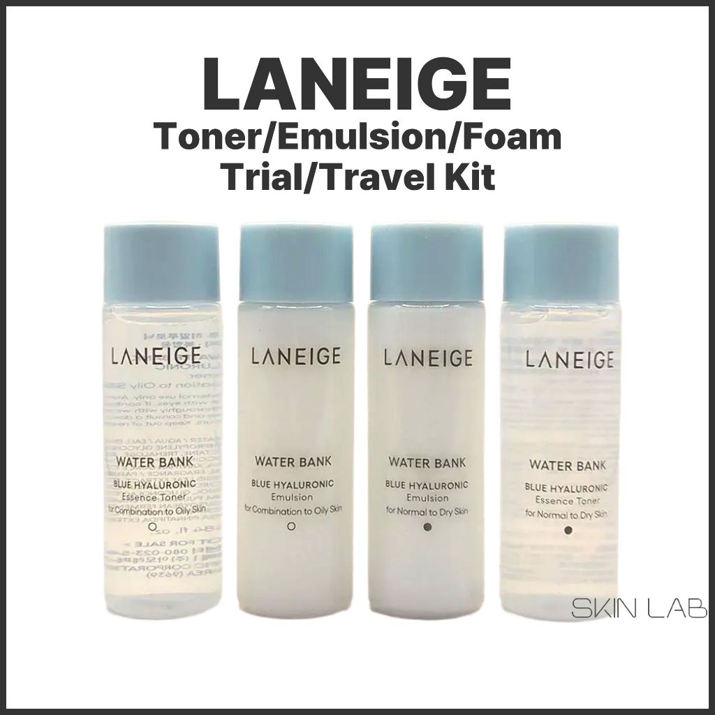 [LANEIGE] Water Bank Blue Hyaluronic Toner + Emulsion 25ml Set ขนาดทดลอง｜ให้ความชุ่มชื้นล้ำลึก 2 สูตร